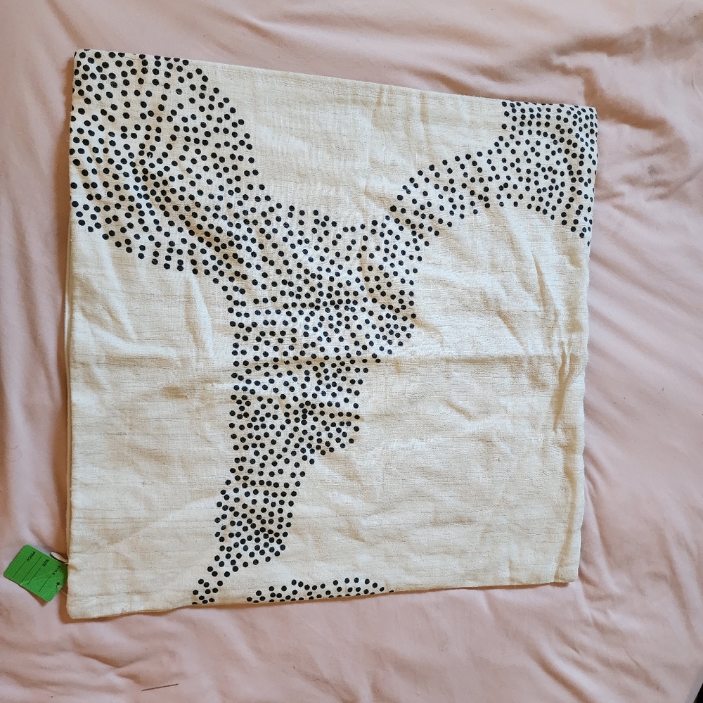 Set Of 2 Lulu and Georgia Cream Silk Pillow Cover By Hadiya Williams